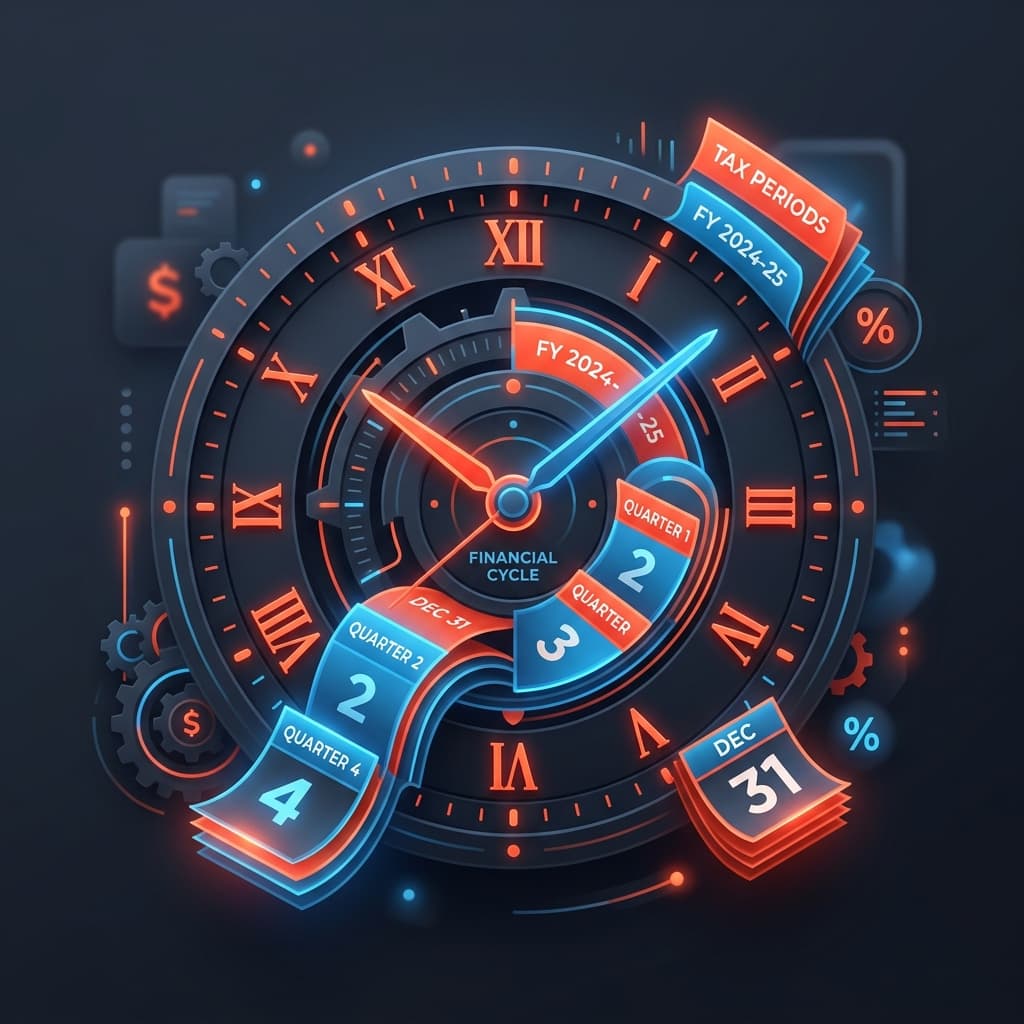 Abstract clock and calendar showing tax period alignment