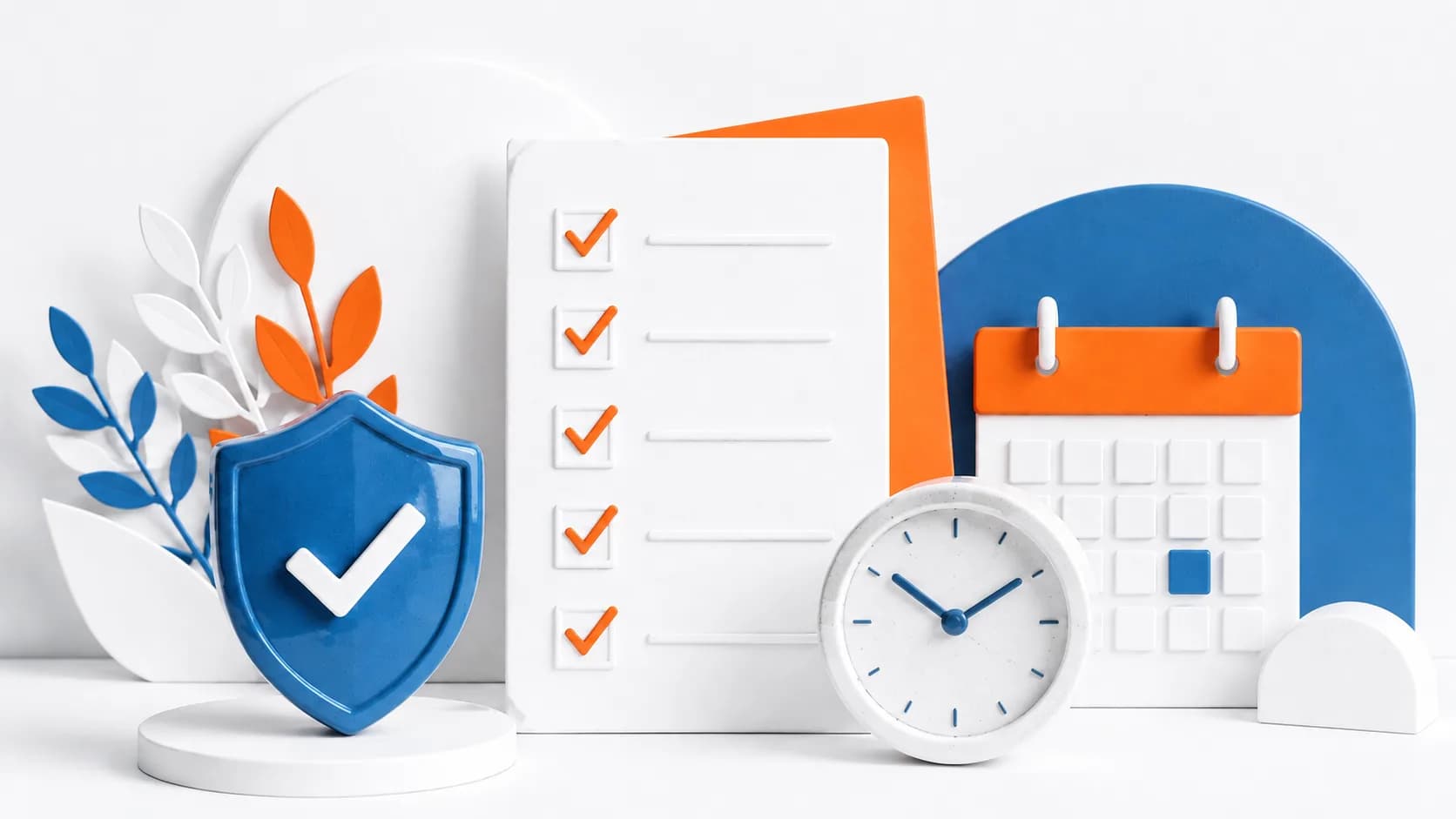 A clear path through a calm, abstract compliance timeline.